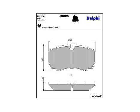 Brake Pad Set, disc brake LP1826 Delphi, Image 3