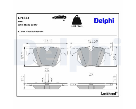Brake Pad Set, disc brake LP1834 Delphi