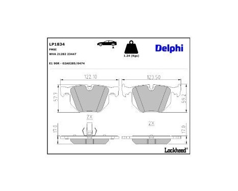 Brake Pad Set, disc brake LP1834 Delphi