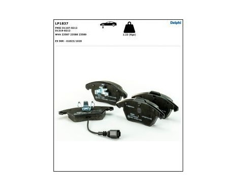 Brake Pad Set, disc brake LP1837 Delphi, Image 4