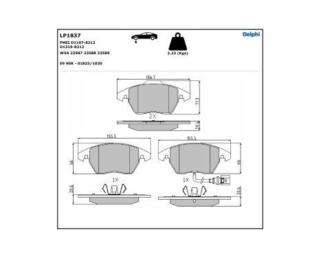 Brake Pad Set, disc brake LP1837 Delphi, Image 5