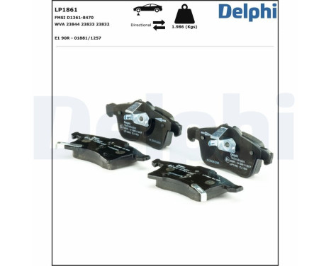 Brake Pad Set, disc brake LP1861 Delphi, Image 2