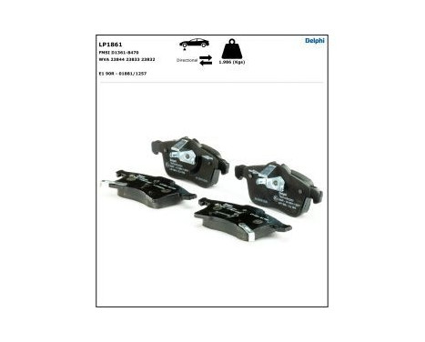 Brake Pad Set, disc brake LP1861 Delphi, Image 4