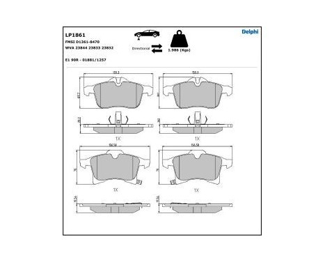 Brake Pad Set, disc brake LP1861 Delphi, Image 5