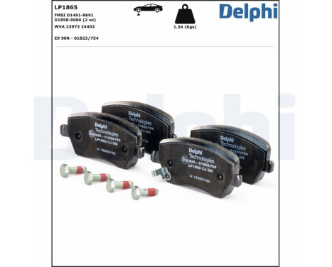 Brake Pad Set, disc brake LP1865 Delphi, Image 2