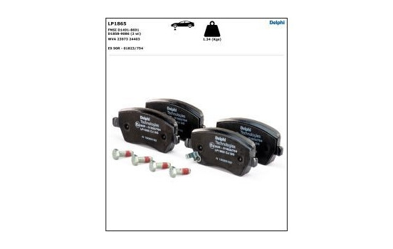 Brake Pad Set, disc brake LP1865 Delphi, Image 4