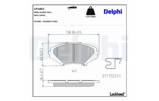 Brake Pad Set, disc brake LP1867 Delphi