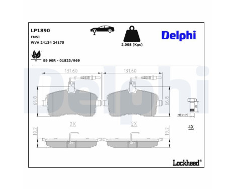 Brake Pad Set, disc brake LP1890 Delphi