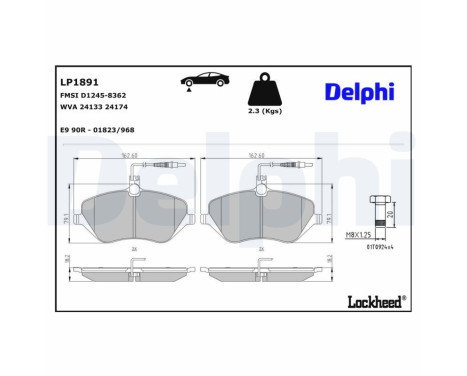 Brake Pad Set, disc brake LP1891 Delphi