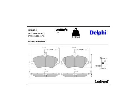 Brake Pad Set, disc brake LP1891 Delphi