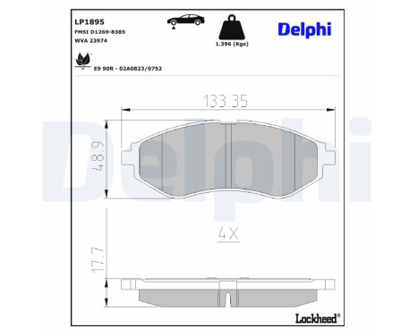 Brake Pad Set, disc brake LP1895 Delphi