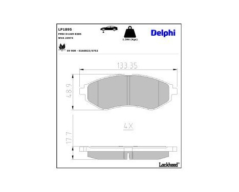 Brake Pad Set, disc brake LP1895 Delphi, Image 3