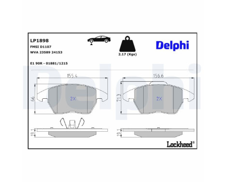 Brake Pad Set, disc brake LP1898 Delphi
