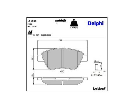 Brake Pad Set, disc brake LP1899 Delphi, Image 3