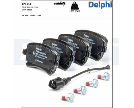 Brake Pad Set, disc brake LP1911 Delphi, Image 2