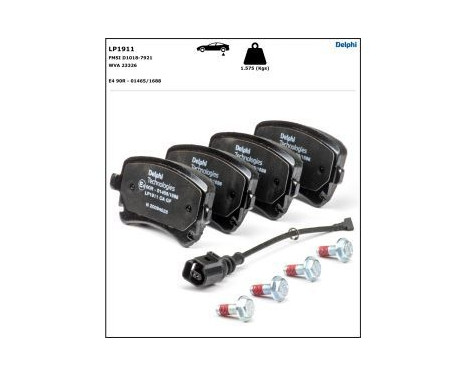 Brake Pad Set, disc brake LP1911 Delphi, Image 4