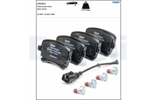 Brake Pad Set, disc brake LP1911 Delphi, Image 4