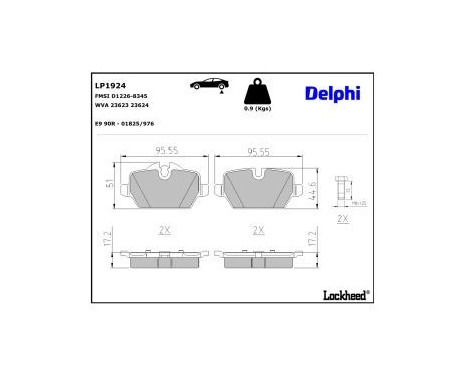 Brake Pad Set, disc brake LP1924 Delphi, Image 3