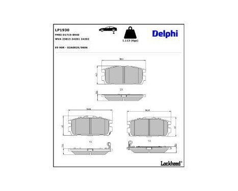 Brake Pad Set, disc brake LP1930 Delphi