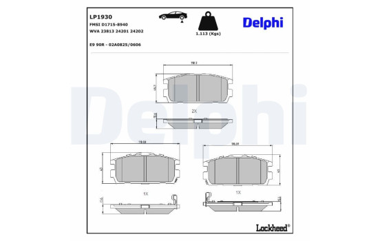 Brake Pad Set, disc brake LP1930 Delphi