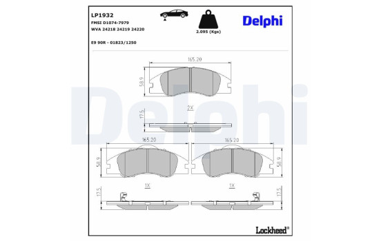 Brake Pad Set, disc brake LP1932 Delphi