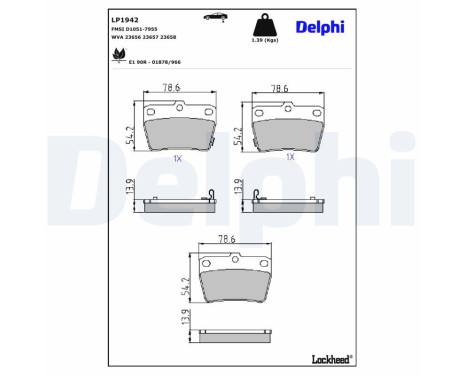 Brake Pad Set, disc brake LP1942 Delphi