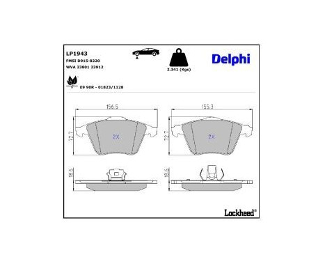Brake Pad Set, disc brake LP1943 Delphi, Image 3
