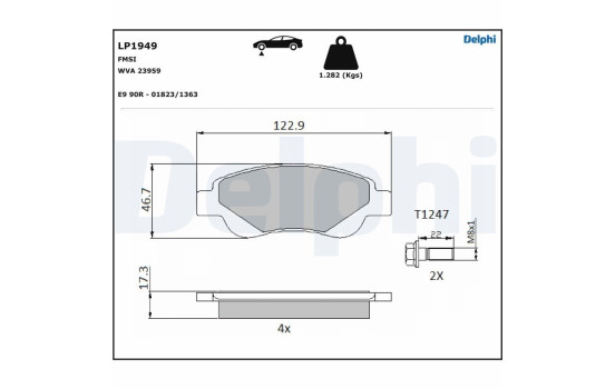 Brake Pad Set, disc brake LP1949 Delphi, Image 5