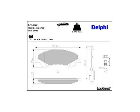 Brake Pad Set, disc brake LP1953 Delphi, Image 4