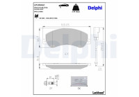 Brake pad set, disc brake LP1954LC Delphi