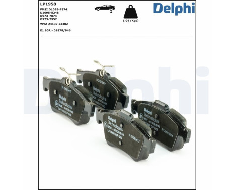 Brake Pad Set, disc brake LP1958 Delphi, Image 2