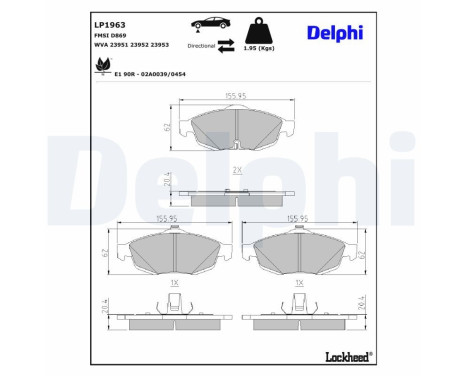 Brake Pad Set, disc brake LP1963 Delphi