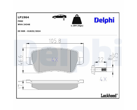 Brake Pad Set, disc brake LP1964 Delphi