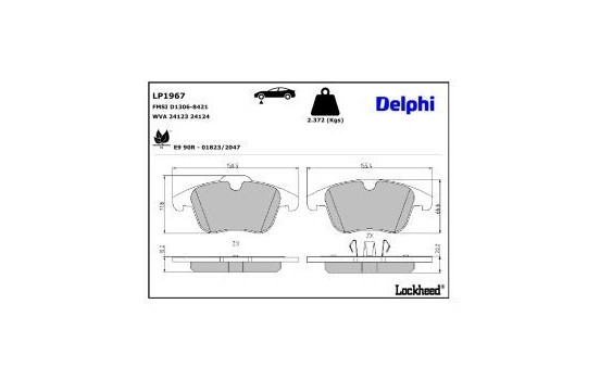 Brake Pad Set, disc brake LP1967 Delphi, Image 4