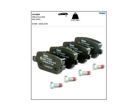 Brake Pad Set, disc brake LP1969 Delphi, Image 4