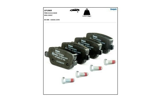 Brake Pad Set, disc brake LP1969 Delphi, Image 4