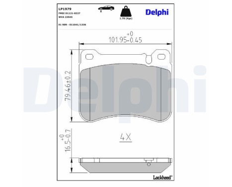 Brake Pad Set, disc brake LP1979 Delphi