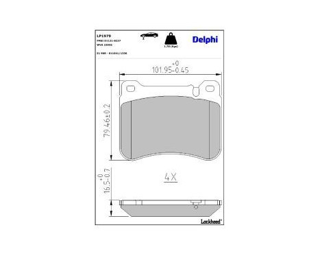 Brake Pad Set, disc brake LP1979 Delphi