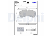 Brake pad set, disc brake LP1981LC Delphi
