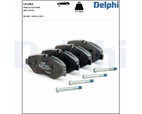 Brake Pad Set, disc brake LP1982 Delphi, Image 2