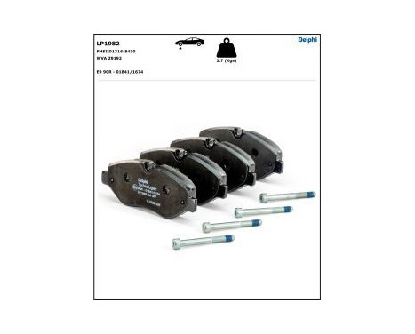 Brake Pad Set, disc brake LP1982 Delphi, Image 4
