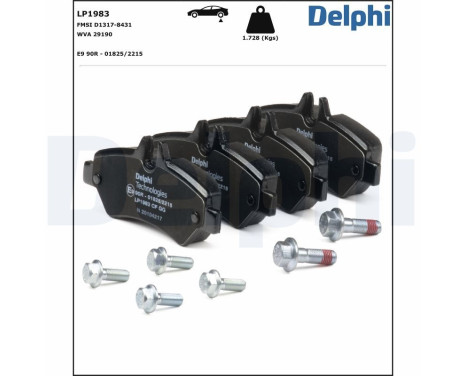 Brake Pad Set, disc brake LP1983 Delphi, Image 2