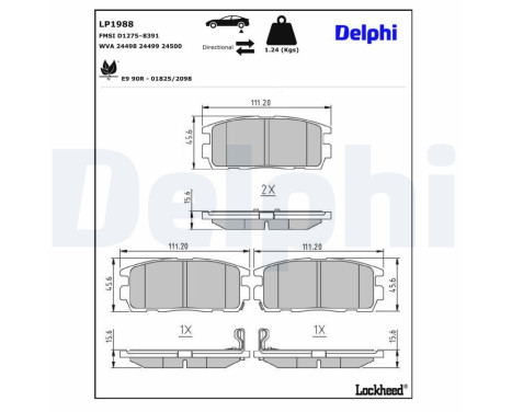 Brake Pad Set, disc brake LP1988 Delphi