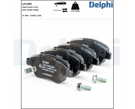 Brake Pad Set, disc brake LP1989 Delphi, Image 2