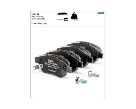 Brake Pad Set, disc brake LP1989 Delphi, Image 4