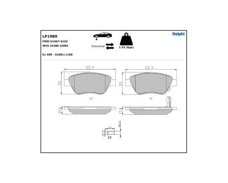 Brake Pad Set, disc brake LP1989 Delphi, Image 5