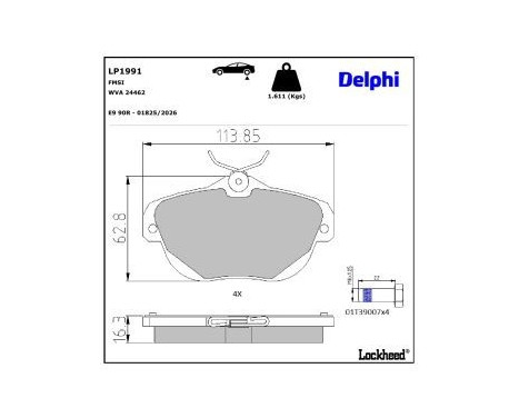 Brake Pad Set, disc brake LP1991 Delphi