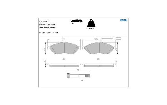 Brake Pad Set, disc brake LP1992 Delphi, Image 5