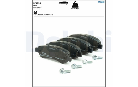 Brake Pad Set, disc brake LP1994 Delphi, Image 4