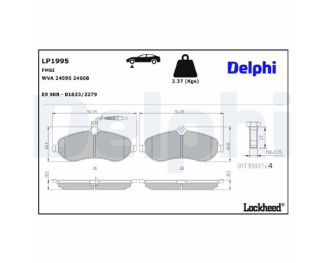 Brake Pad Set, disc brake LP1995 Delphi, Image 3
